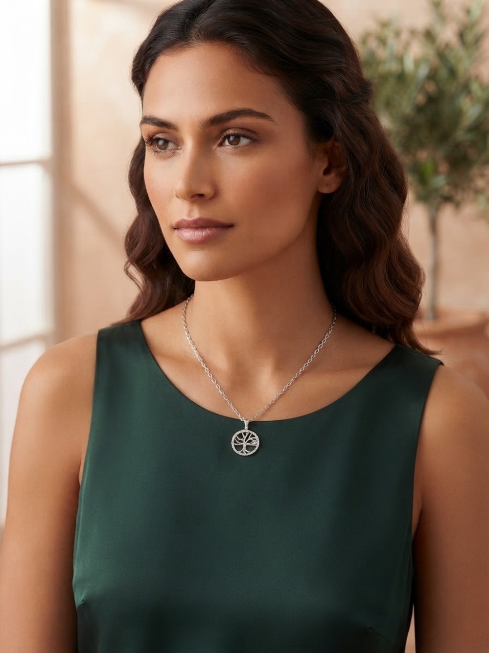 Silver Tree of Life Pendant Necklace - Silver